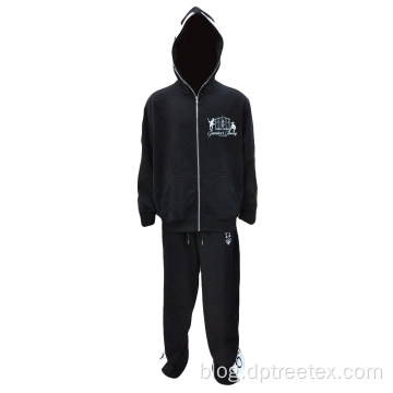 Custom Zipper Hoodie Flared Sweatpants Sports Tracksuit